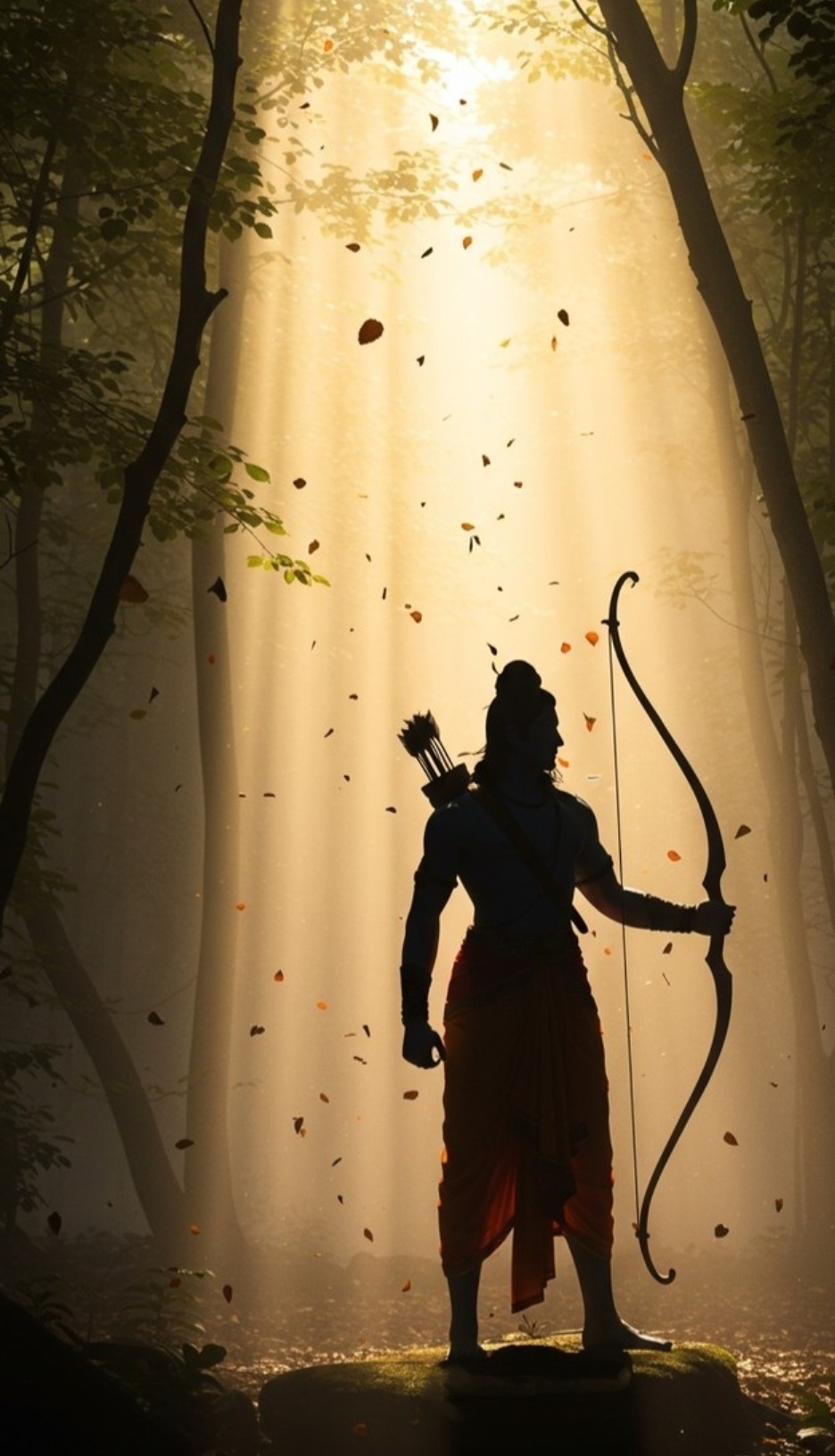 Lord Rama Silhouette in Divine Light - GodsPhoto